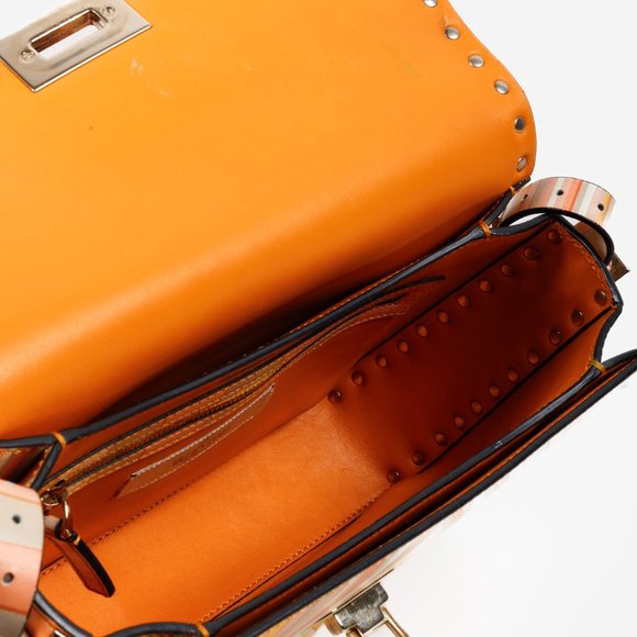 Valentino Garavani Vitello Native Couture 1975 Medium Rockstud Multicolour Flap - Picture 11 of 13